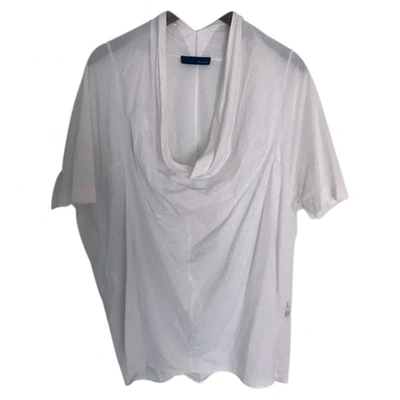 Pre-owned Avelon White Cotton Top