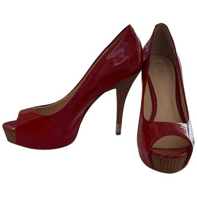 Pre-owned Guess Patent Leather Heels In Red