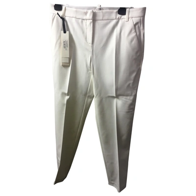 Pre-owned Pinko Trousers In White
