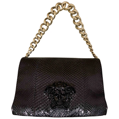 Pre-owned Versace Black Python Handbag