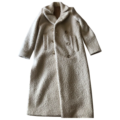 Pre-owned Aniye By Wool Trench Coat In White