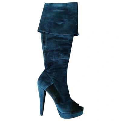Pre-owned Elisabetta Franchi Boots In Blue