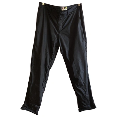 Pre-owned Msgm Trousers In Navy