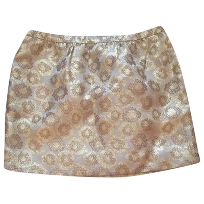 Pre-owned Jcrew Glitter Skirt In Gold