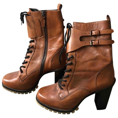 Pre-owned Barbara Bui Leather Ankle Boots In Camel