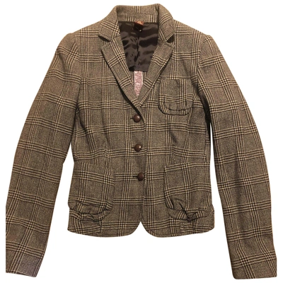Pre-owned Dondup Wool Short Waistcoat In Beige