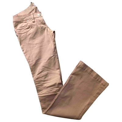 Pre-owned Pinko Straight Trousers In Pink