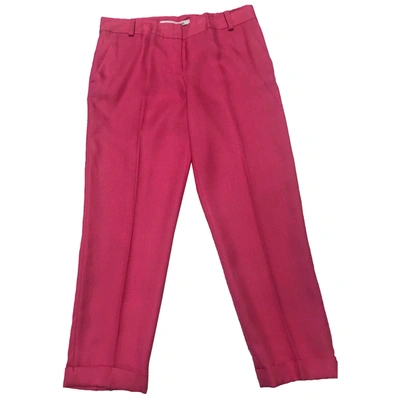 Pre-owned Diane Von Furstenberg Linen Trousers In Pink