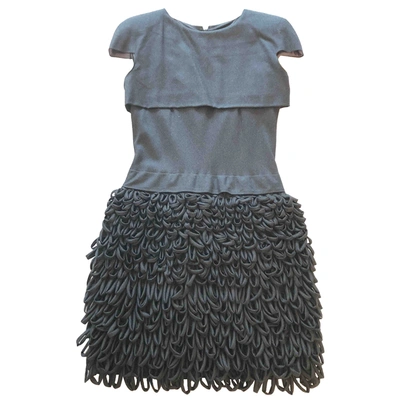 Pre-owned Pringle Of Scotland Wool Mini Dress In Anthracite