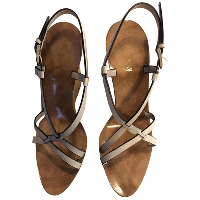 Pre-owned Bally Leather Sandals In Grey