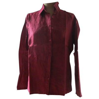 Pre-owned Cerruti 1881 Linen Shirt In Burgundy
