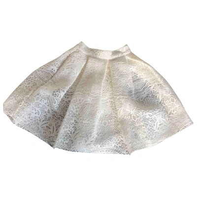 Pre-owned Maje Mini Skirt In Ecru