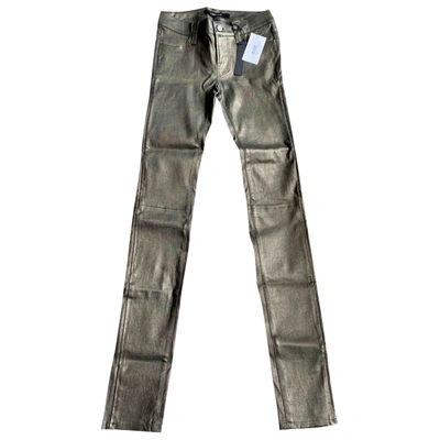 Pre-owned J Brand Leather Slim Pants In Brown