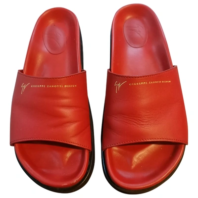 Pre-owned Giuseppe Zanotti Leather Sandals In Red
