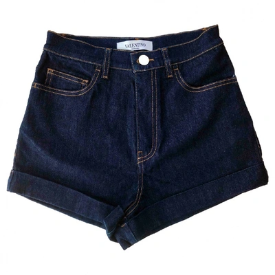 Pre-owned Valentino Blue Denim - Jeans Shorts