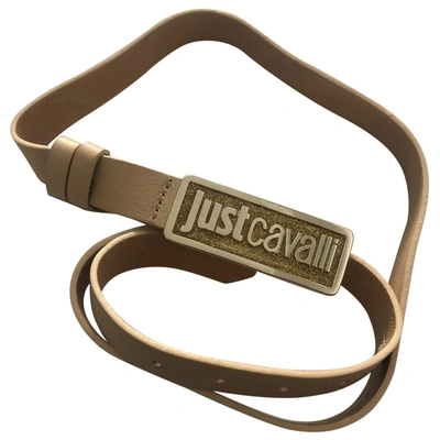 Pre-owned Just Cavalli Leather Belt In Beige