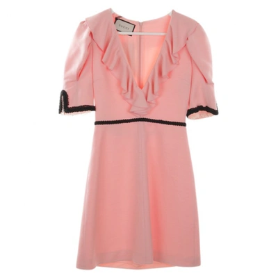 Pre-owned Gucci Silk Mid-length Dress In Pink