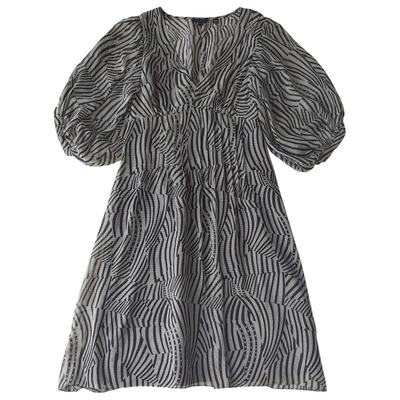 Pre-owned Ted Baker Silk Mid-length Dress In Grey