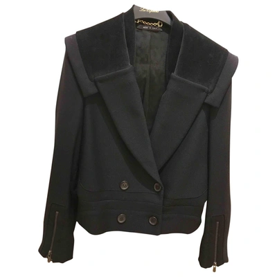 Pre-owned Gucci Velvet Short Vest In Black