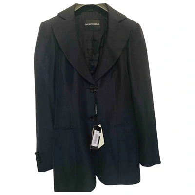 Pre-owned Emporio Armani Silk Jacket In Navy