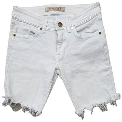 Pre-owned Burberry White Cotton - Elasthane Shorts