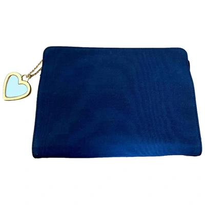 Pre-owned Moschino Cloth Clutch Bag In Blue