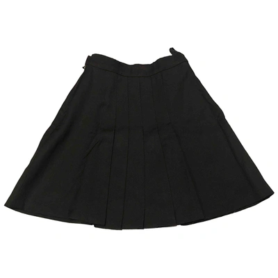 Pre-owned Burberry Wool Mini Skirt In Black