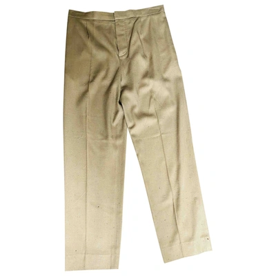 Pre-owned Chloé Straight Trousers In Beige