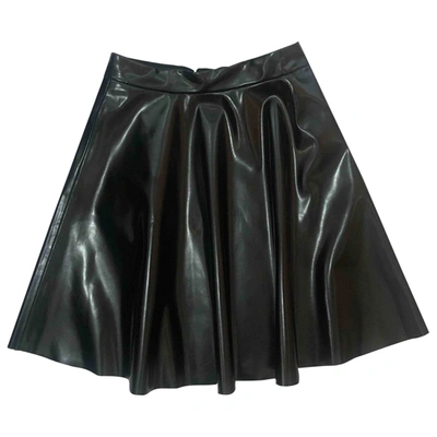 Pre-owned Msgm Patent Leather Mini Skirt In Black