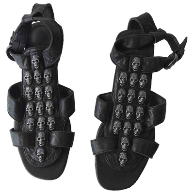 Pre-owned Thomas Wylde Leather Sandals In Black
