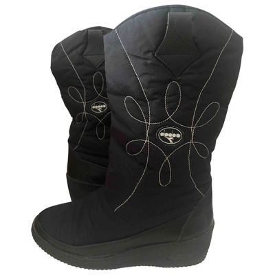 Pre-owned Diadora Cloth Snow Boots In Black