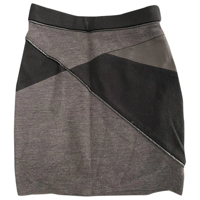 Pre-owned Maje Wool Skirt In Grey