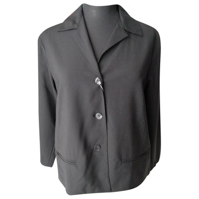 Pre-owned Genny Wool Short Vest In Black