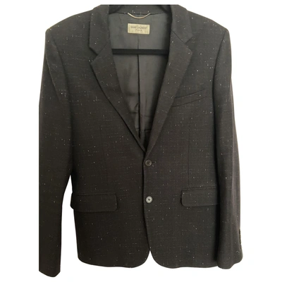 Pre-owned Saint Laurent Wool Waistcoat In Black