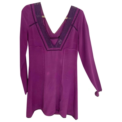 Pre-owned Patrizia Pepe Silk Mid-length Dress In Purple