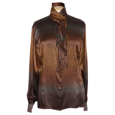 Pre-owned Gucci Silk Blouse In Brown