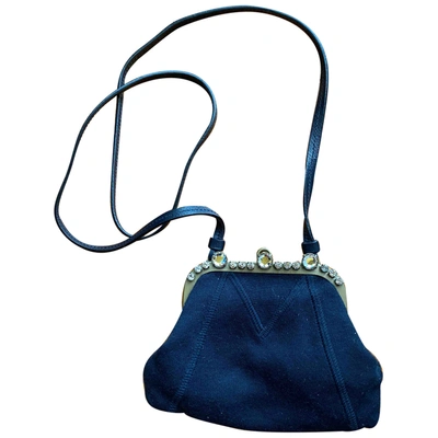 Pre-owned Miu Miu Cloth Clutch Bag In Blue