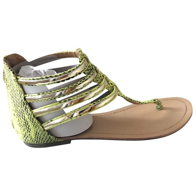 Pre-owned Kurt Geiger Patent Leather Sandal In Green