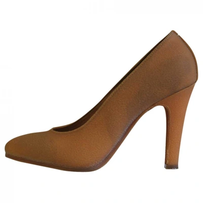 Pre-owned Maison Margiela Leather Heels In Camel