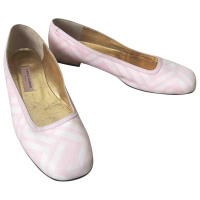Pre-owned Charles Jourdan Cloth Ballet Flats In Pink