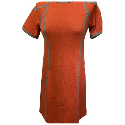 Pre-owned Escada Wool Mini Dress In Orange