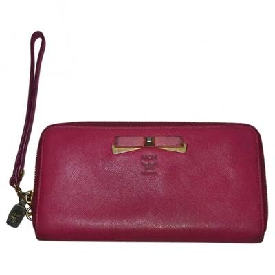 Pre-owned Mcm Leather Wallet In Pink