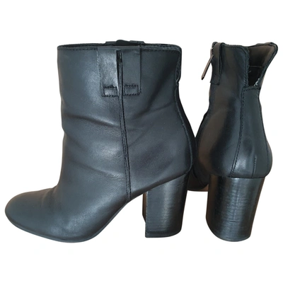 Pre-owned Sam Edelman Leather Ankle Boots In Black