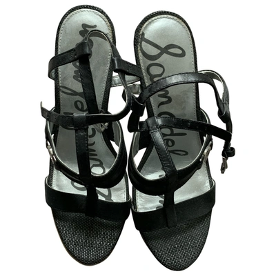 Pre-owned Sam Edelman Leather Sandal In Black