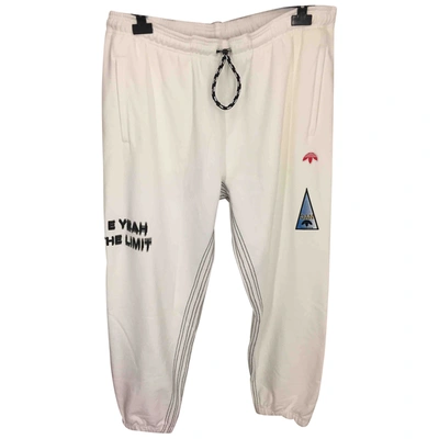 Pre-owned Adidas Originals By Alexander Wang White Cotton Trousers