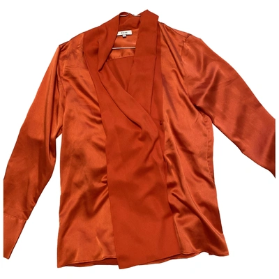 Pre-owned Reiss Silk Shirt In Orange