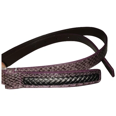 Pre-owned Bottega Veneta Purple Exotic Leathers Belt