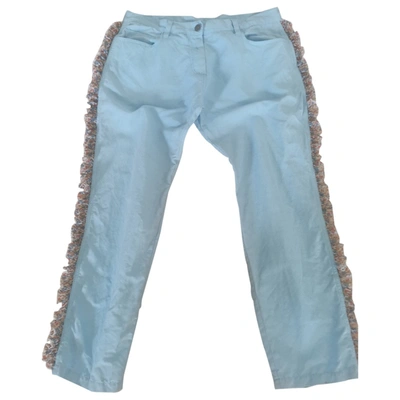 Pre-owned Manoush Straight Trousers In Blue