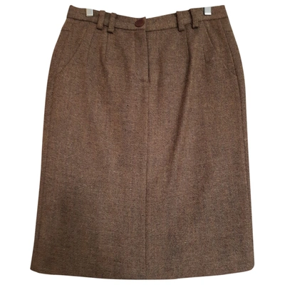 Pre-owned Hoss Intropia Wool Mid-length Skirt In Brown
