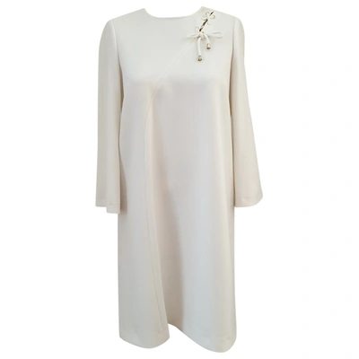 Pre-owned Tara Jarmon Wool Mid-length Dress In White